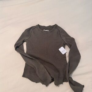 BRAND NEW We The Free Waffle Knit Top in Taupe